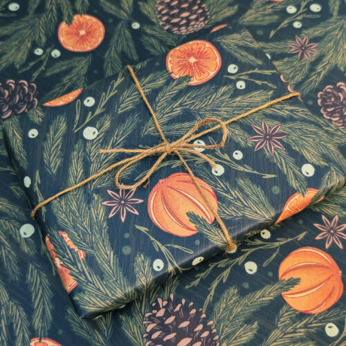 Festive Fruits Christmas Gift Wrap